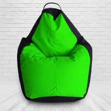 Крісло-мішок Груша Колір Чорний + Салатовий (Black + 334)